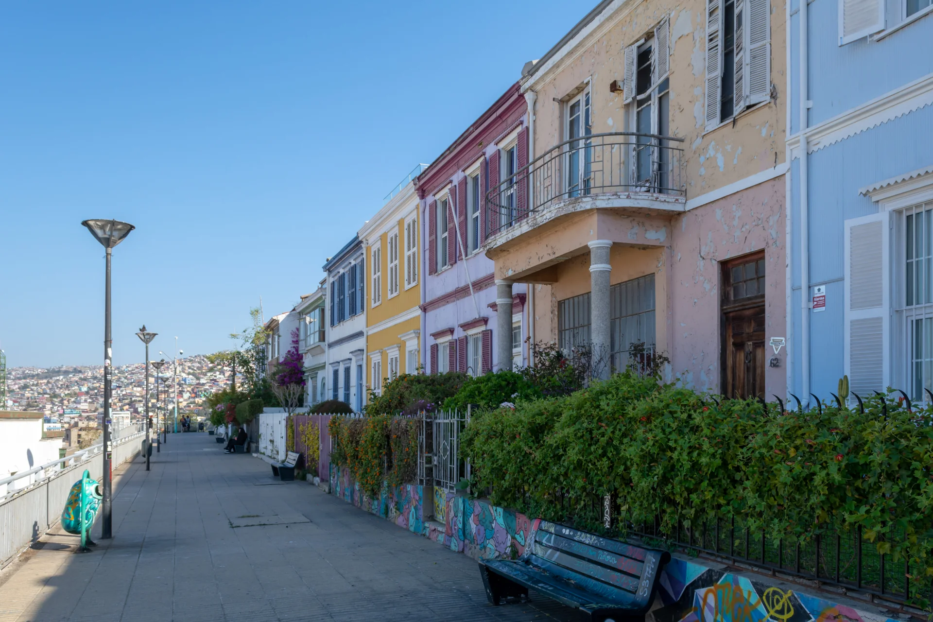 Casas de colores del paseo Atkinson, Valparaíso